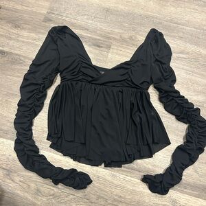 Urban Outfitters Black Ruched Blouse